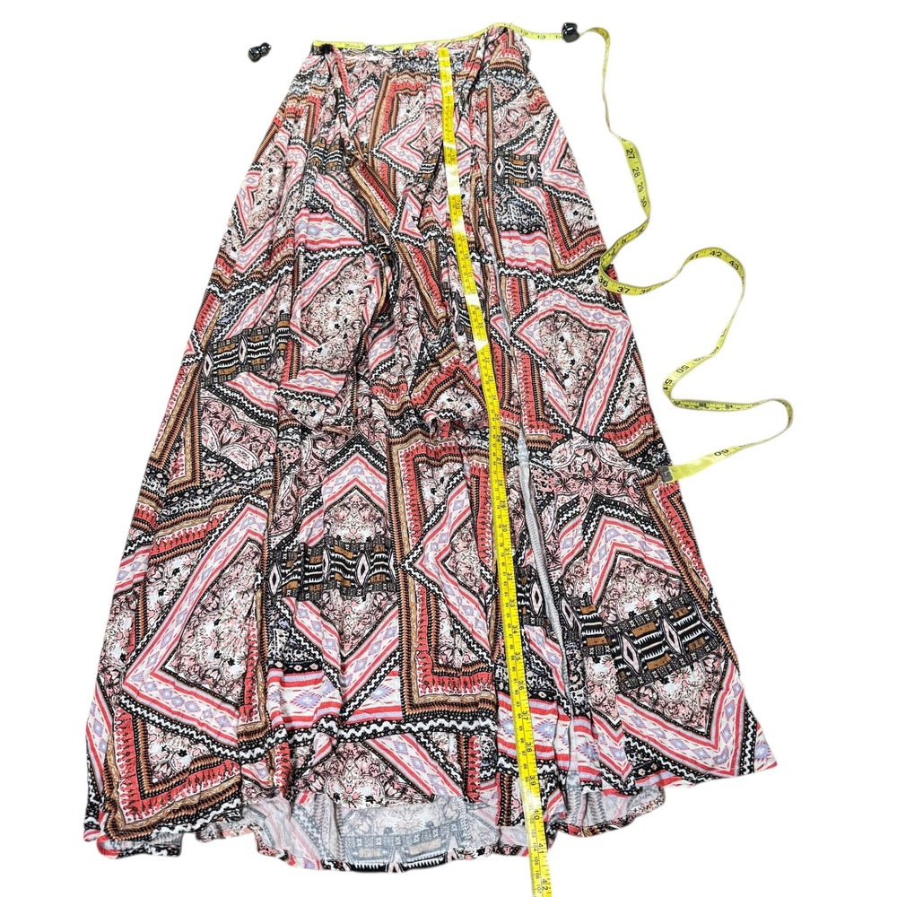 SHYANNE Boho Geometric‎ Print Maxi Wrap Skirt XS Tie Waist Western Festival - Picture 4 of 16